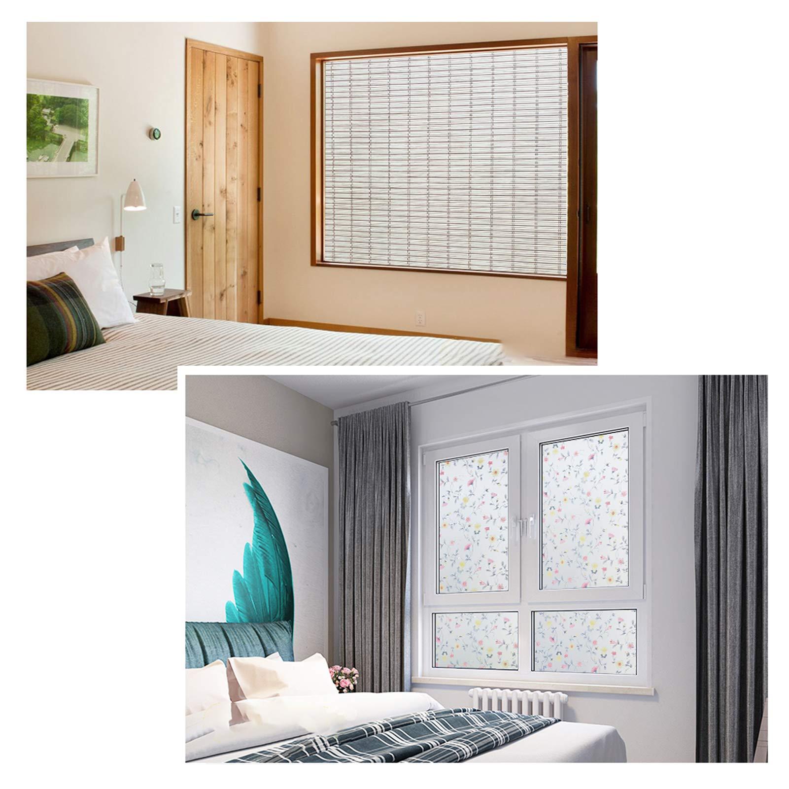 wangk wangk Frosted Privacy Window Film Self Adhesive Glass Frosting Film Static Cling Opaque Window Film for Home Bathroom Office (0.5 x 5m)-W-sea 0.5x3m