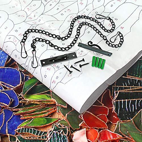 Design Toscano Stained Glass Panel - The Peacock's Garden Stained Glass Window Hangings - Window Treatments