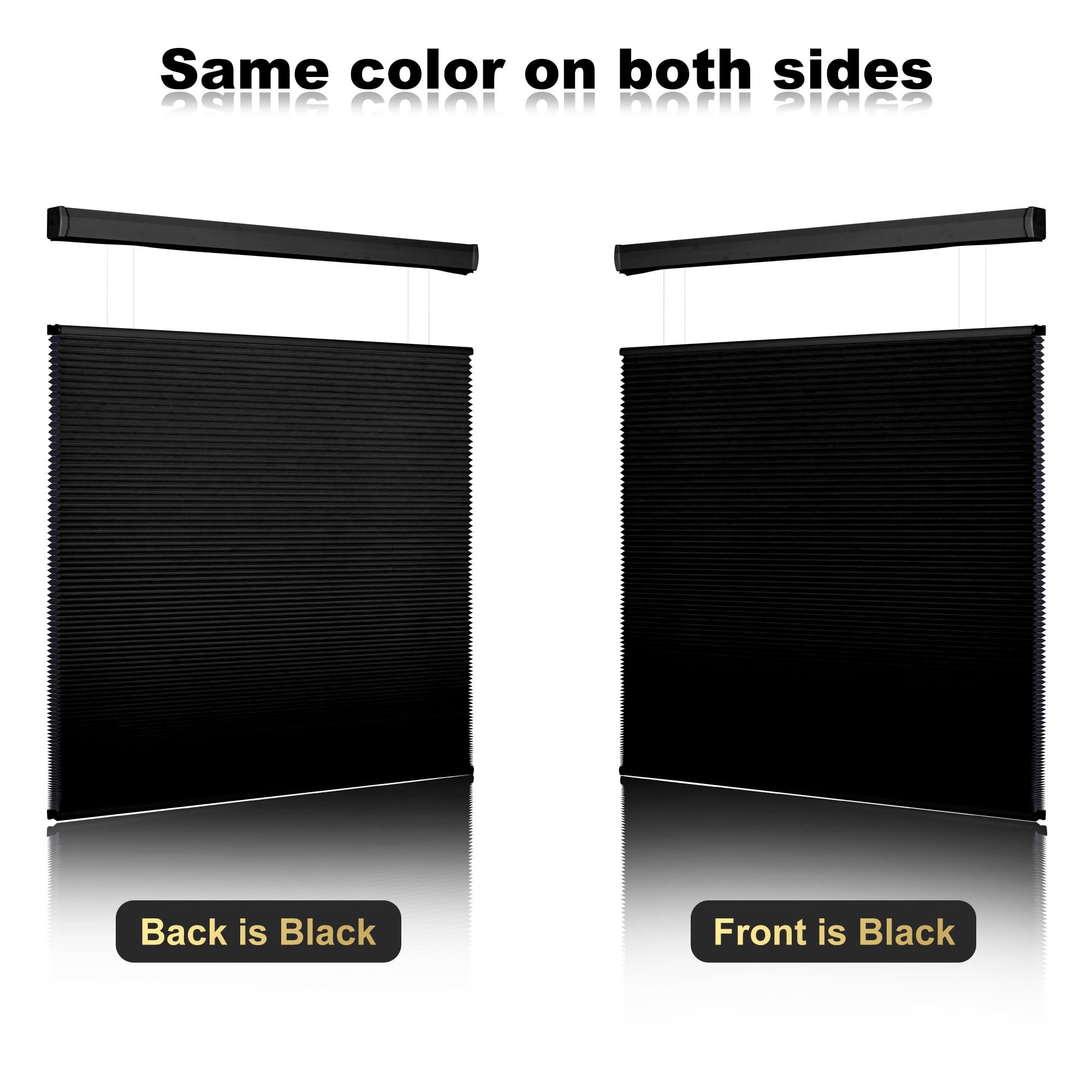 SEEUNANA SEEUNANA Top Down Bottom Up Blackout Cellular Shades,Cordless Cellular Blinds for Windows,Honeycomb Blinds with Thermal Insulated UV Protection. Easy to Install. Black. 19" W x 80" H