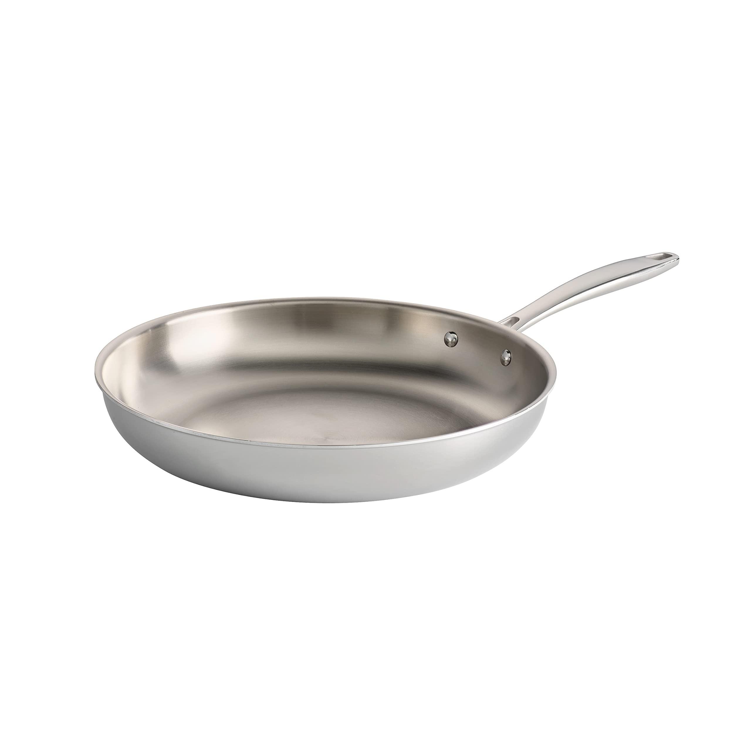 Tramontina Tramontina Seattle Tri-Ply Clad Stainless Steel 12-Inch Large Frying Pan, Induction-Ready Skillet, Dishwasher-Safe, NSF-Certified, Made in Brazil