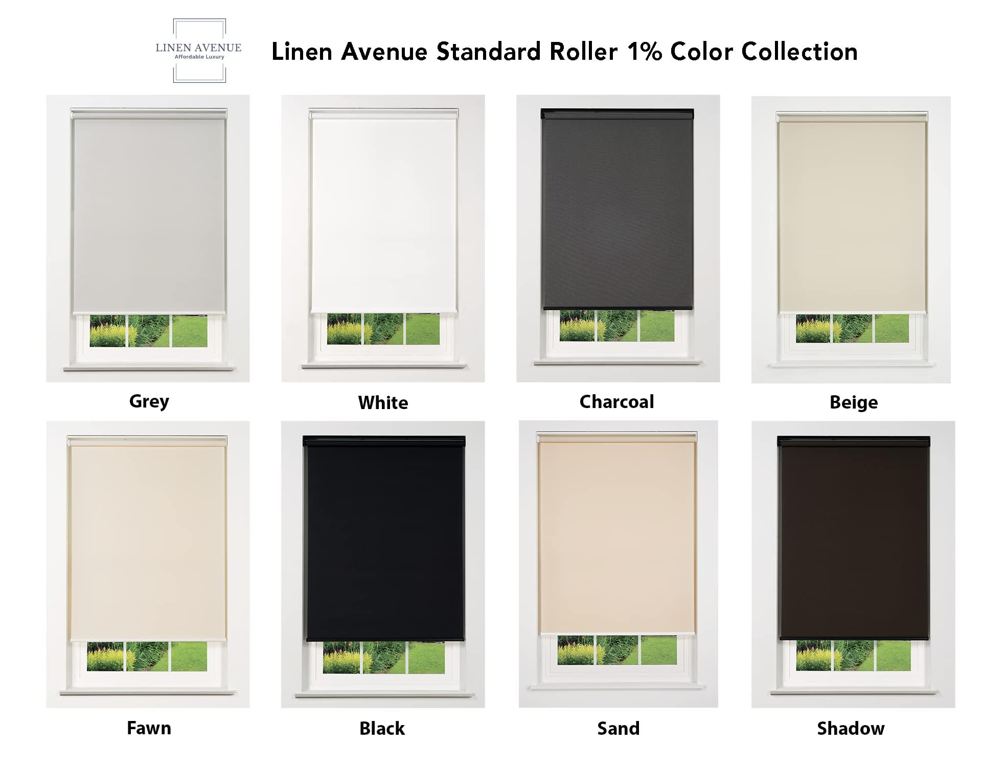Linen AVENUE Linen Avenue Cordless 1% Solar Screen Standard Roller Shade, Shadow 56 W x 66 H (Arrives 1/4" Narrower)