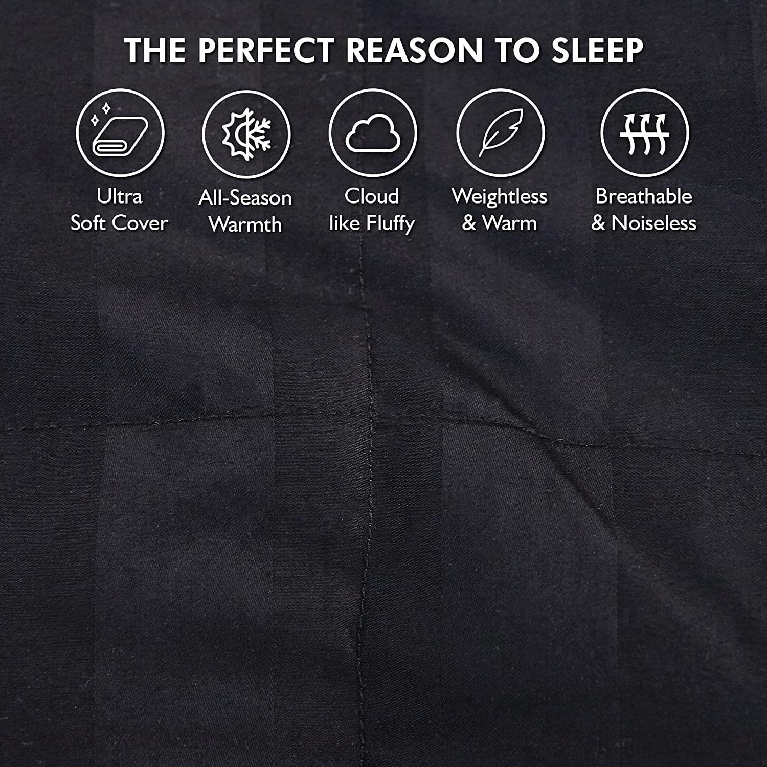 EGYPTIAN BEDDING Luxurious Queen Size Goose Down Feather Fiber Comforter Duvet Insert, Ultra-Soft 100% Egyptian Cotton Cover, 60 oz. Fill Weight, All-Season Black Stripe Comforter