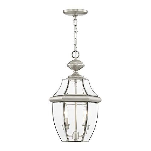 Livex Lighting Livex Lighting 2255-07 Monterey - 2 Light Outdoor Pendant Lantern, Bronze Finish with Clear Beveled Glass