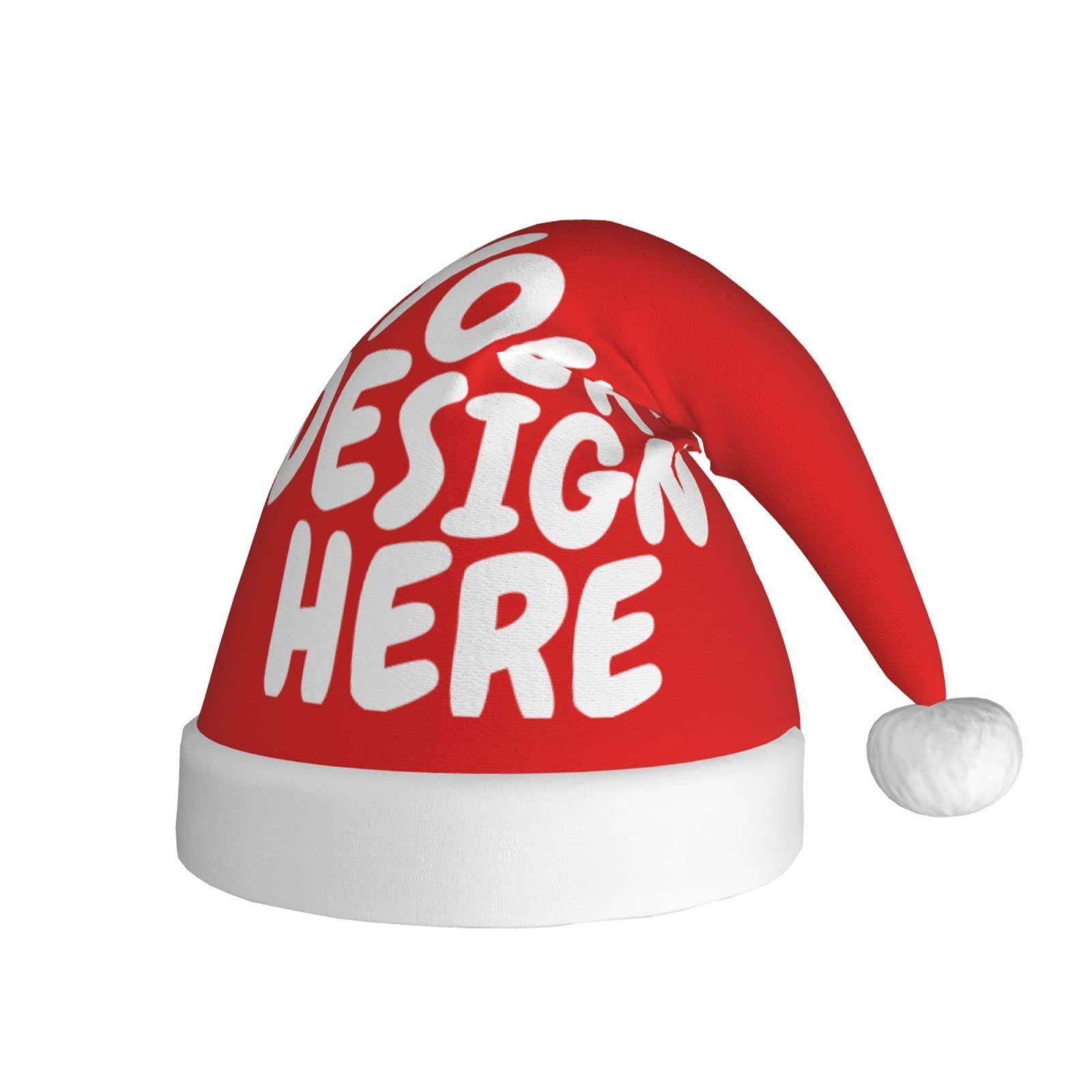 Generic Custom Santa Hat Custom Christmas Hats Hat Add Your Text/Photo/Logo Here Personalized Christmas Hat