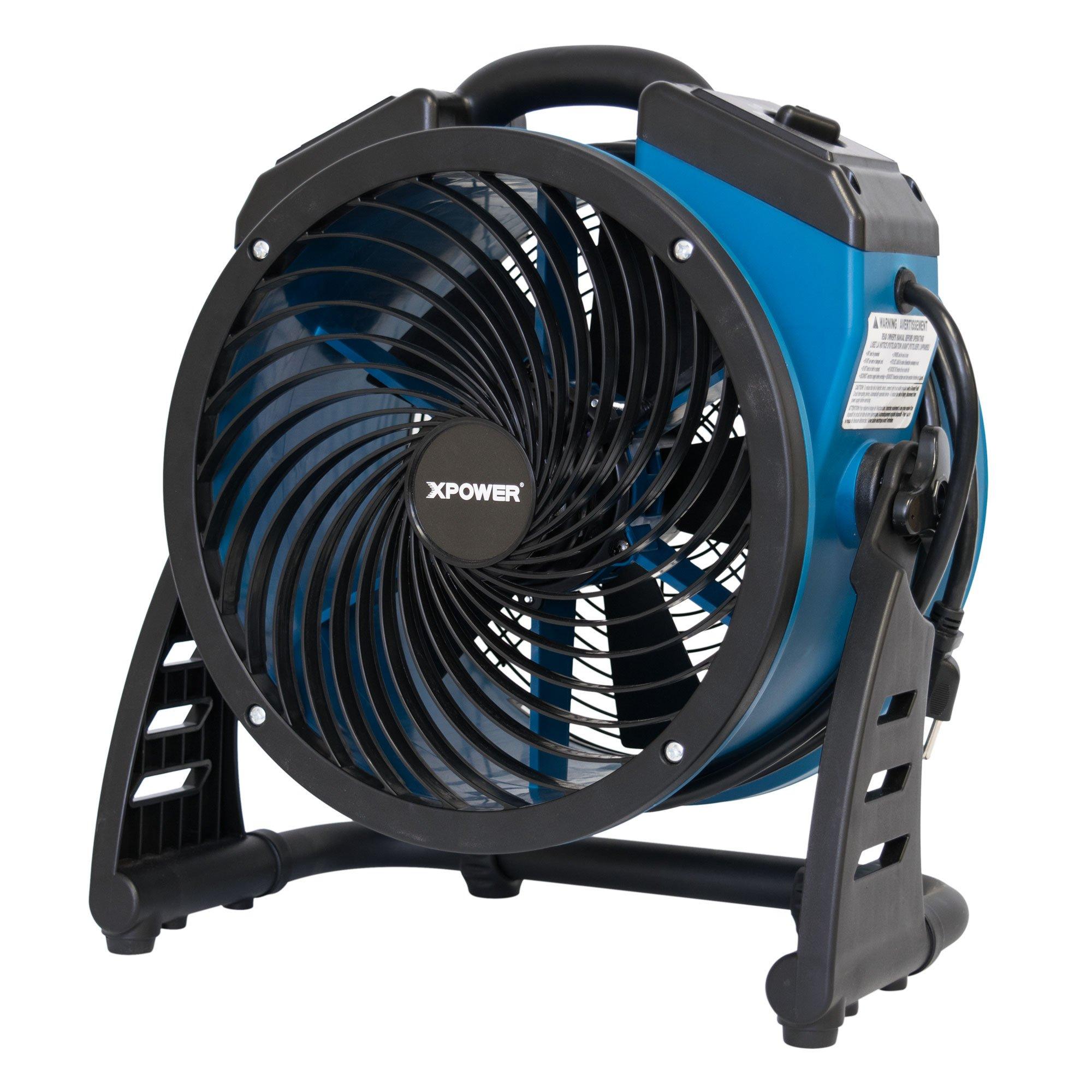 XPOWER XPOWER P-21AR 11" Diameter Industrial High Velocity Axial Air Mover/Carpet Dryer/Floor Fan/Utility Blower 1100 CFM, 0.6 Amps
