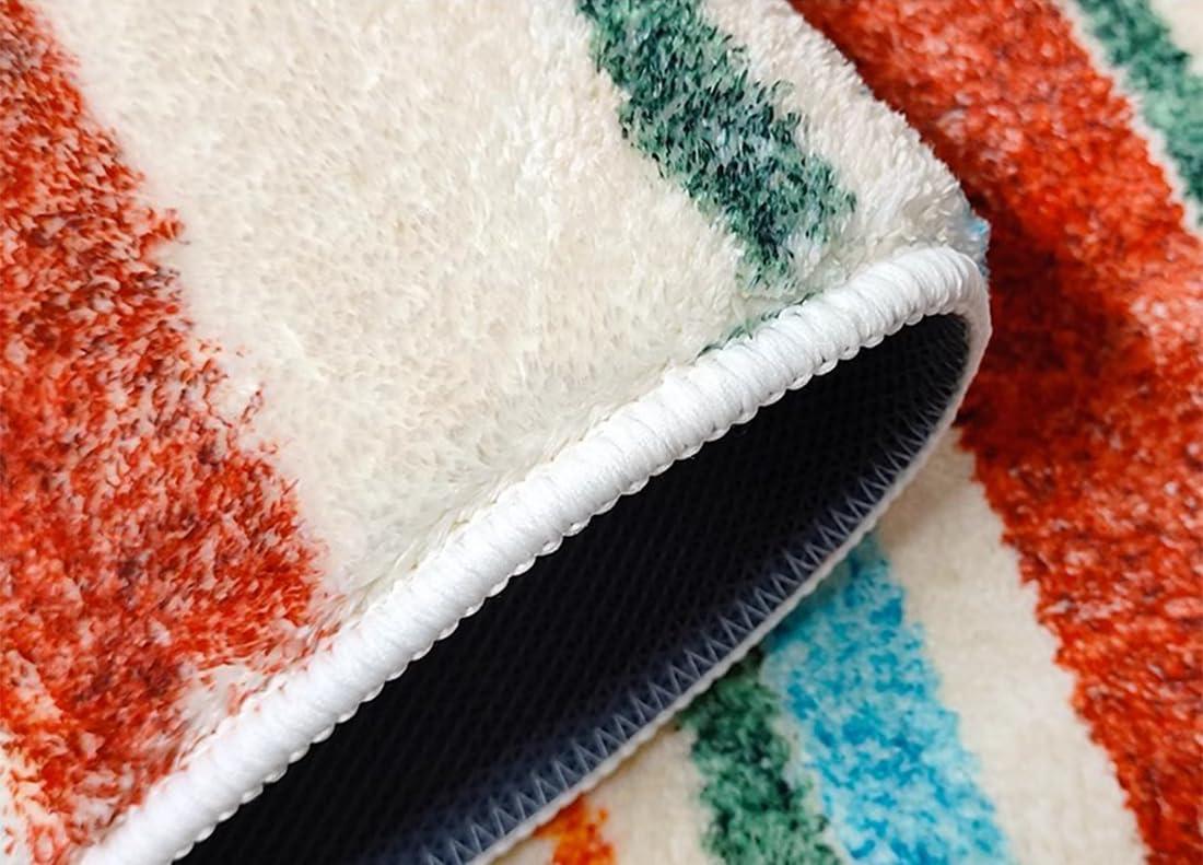 Rtjtiyu Marble Rug Modern Abstract Liquid Pattern Brown Orange Area Rug Contemporary Washable Carpet for Living Room Bedroom Dining Room Soft Kitchen Runners 7x10