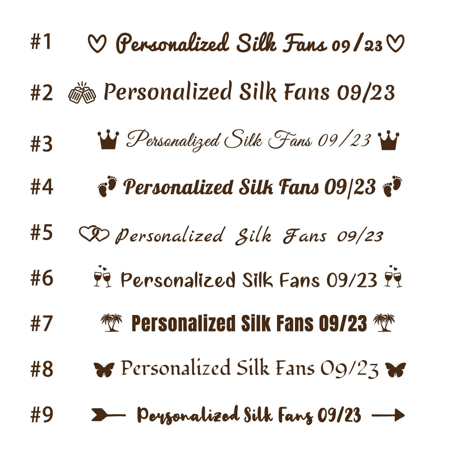 LYOUF 70pcs Personalized Fans for Wedding Favors Bulk, Custom Hand Fans for Guests/Bridal/Bridesmaid, Customize Silk Decorative Folding Fans Women Foldable, Birthday Party Fans Gifts, Bamboo Fan Dark Blue