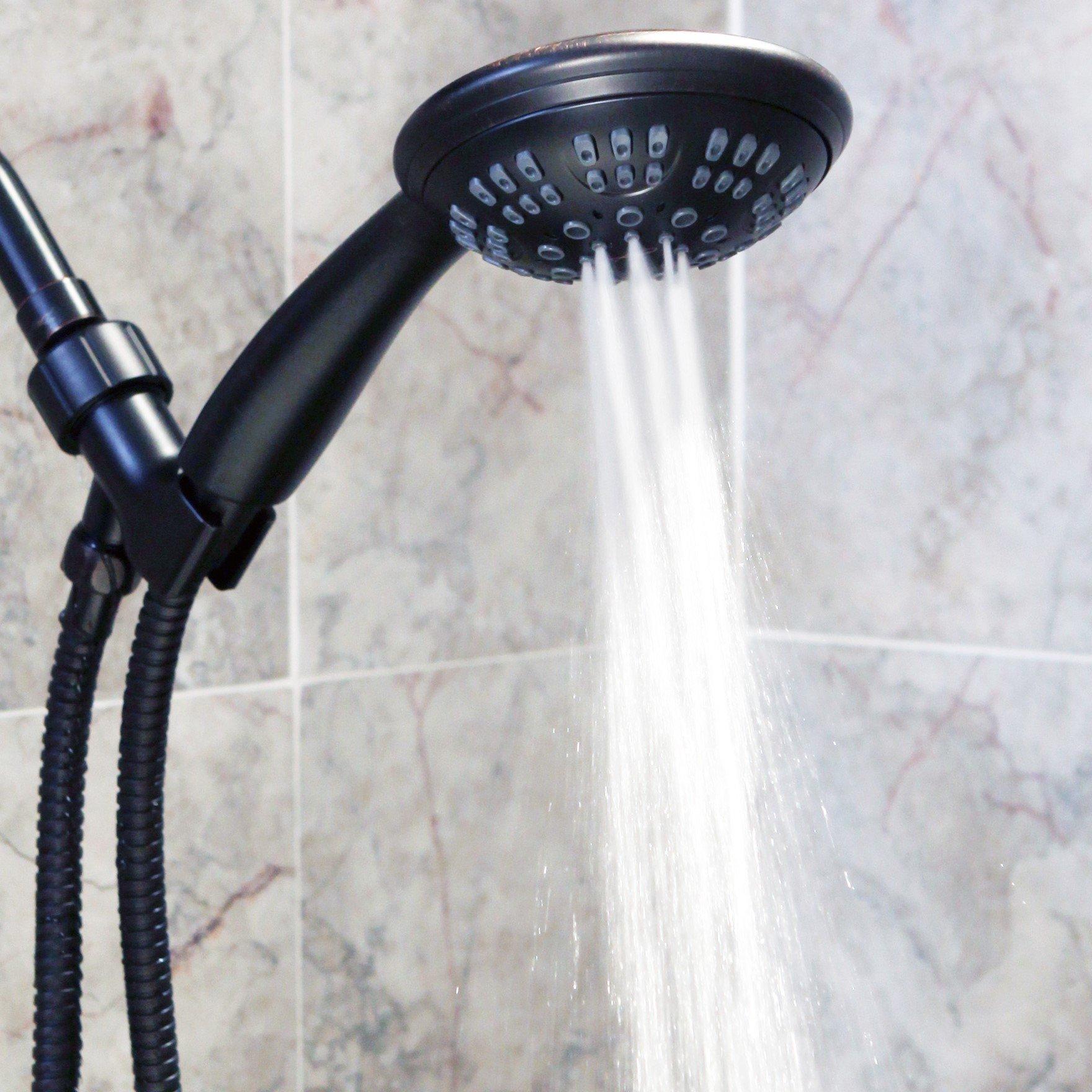 Aqua Elegante Aqua Elegante 6 Function Luxury Handheld Shower Head - Adjustable Pressure Rainfall Spray With Removable Nozzle, Oil-Rubbed Bronze