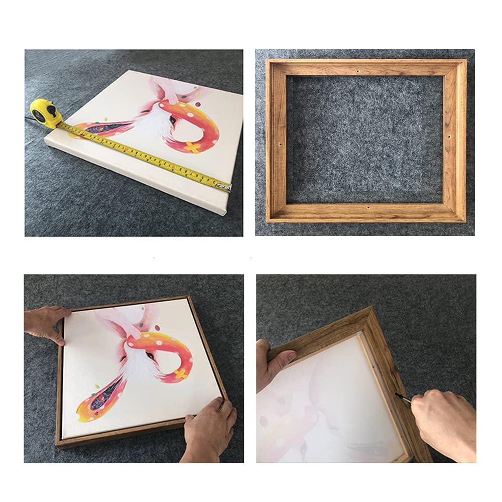 Sunwes Sunwes Floating Canvas Frame Floater Frames Wood-Look Art Frames with 1.25\" Deep Floater Frame for Canvas Wall Art Portrait Landscape Living Room Bedroom Kitchen Decor