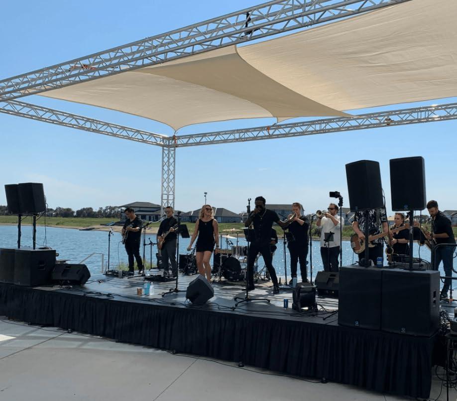 Generic Generic Stage Skirt, Black Stage Skirting Shirred Pleat, Any Length and Height (12ft Lenght x 8\"\" Height)