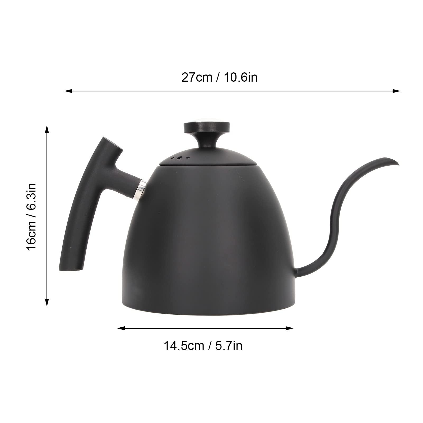 Xcello Xcello Black Gooseneck Coffee Kettle with Thermometer, 800ml Capacity, Stainless Steel, Suitable for Induction Cooktops