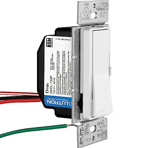 Lutron Lutron Diva LED+ Dimmer for Dimmable LED, Halogen and Incandescent Bulbs with Wallplate | 150W/Single-Pole or 3-Way | DVWCL-153PH-IV | Ivory