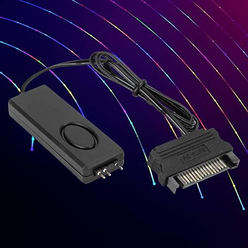 soikoi Mini 3Pin ARGB Connector RF Remote Control Fan Light Controller LED Remote Control RGB Light Strip Remote Controller PC Accessories 5V Symphony ARGB SATAPin (Black)