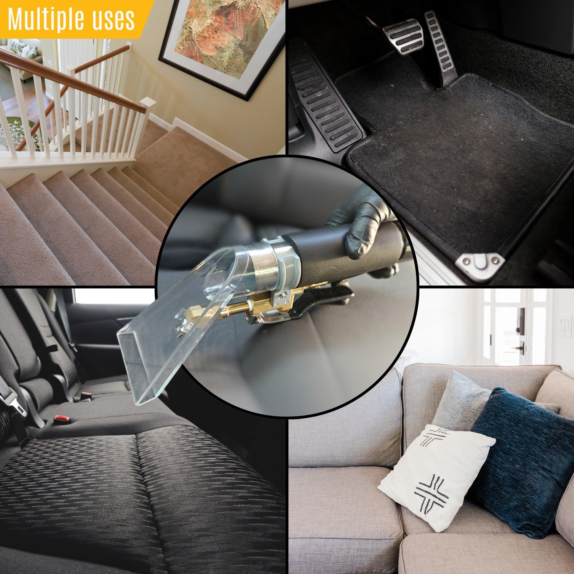 HiDetail HiDetail Shop Vac Extractor Kit with Wand and Hose, Adapter Converts Vacuum to carpet & upholstery Extractor for auto detailing & home, large, silver/black, HIDV2