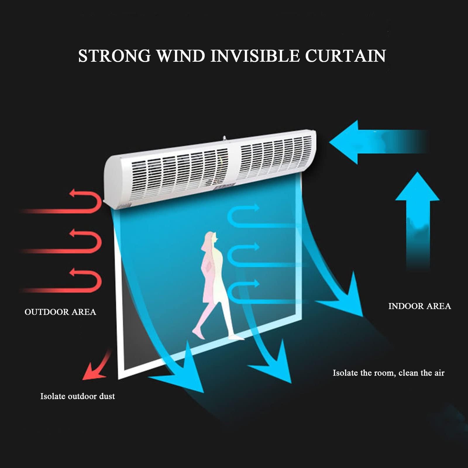 ZJTY ZJTY Commercial Air Curtain Machine, Door Air Curtain, Energy Saving, Low Noise, Strong Wind Blocking Rate Up to 90% (Size : 0.6m)