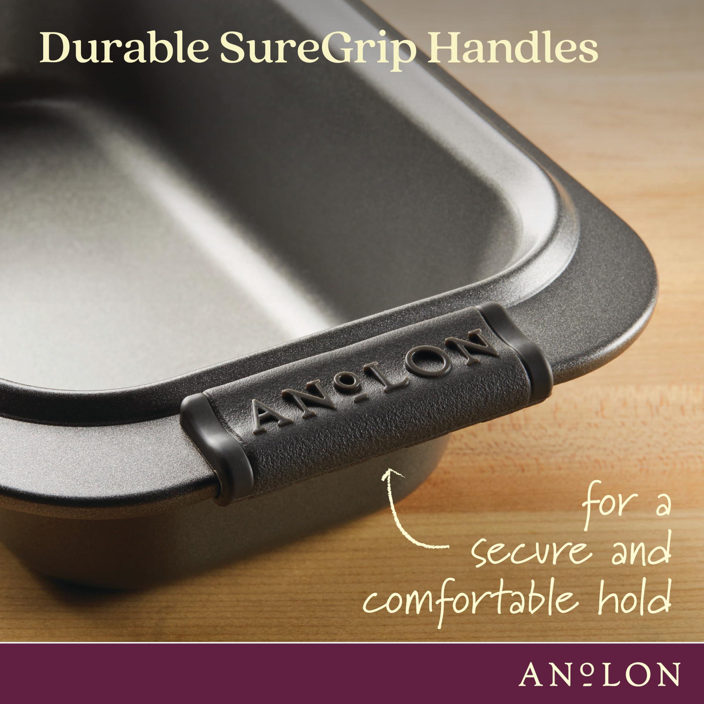 Anolon Anolon - 54709 Anolon Advanced Nonstick Bakeware/Baking/Loaf Pan with Grips, 9 Inch x 5 Inch, Gray