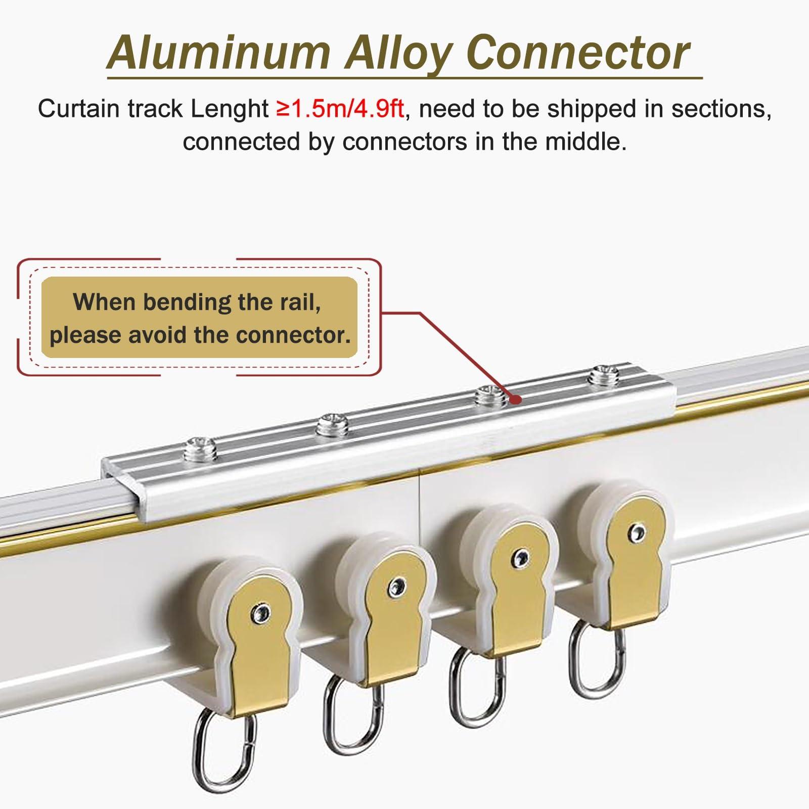 LZMZMQ Bendable Curtain Track - 8ft 10ft12ft 14ft 16ft 20ft, Home Commercial Room Divider Curtain Rod Aluminum Alloy, for Hospital/Gazebo/Rv Window, Ceiling Mount (Color : Champagne, Size : 100cm/3.3ft/39.