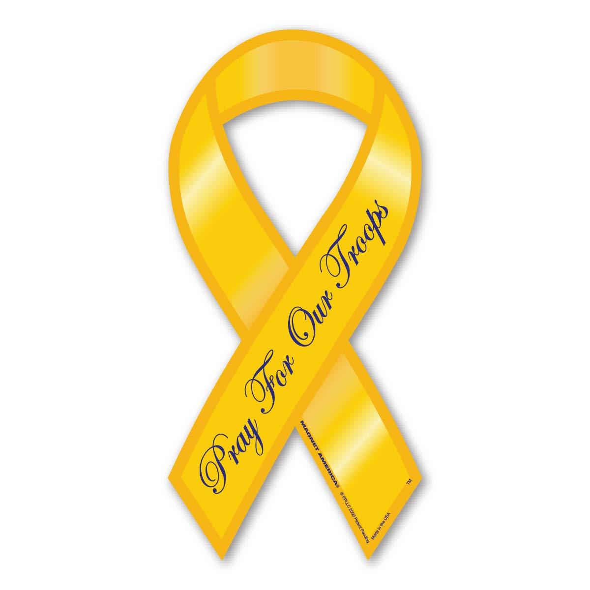Flagline Pray For Our Troops - 4" x 8" Yellow Ribbon Magnet