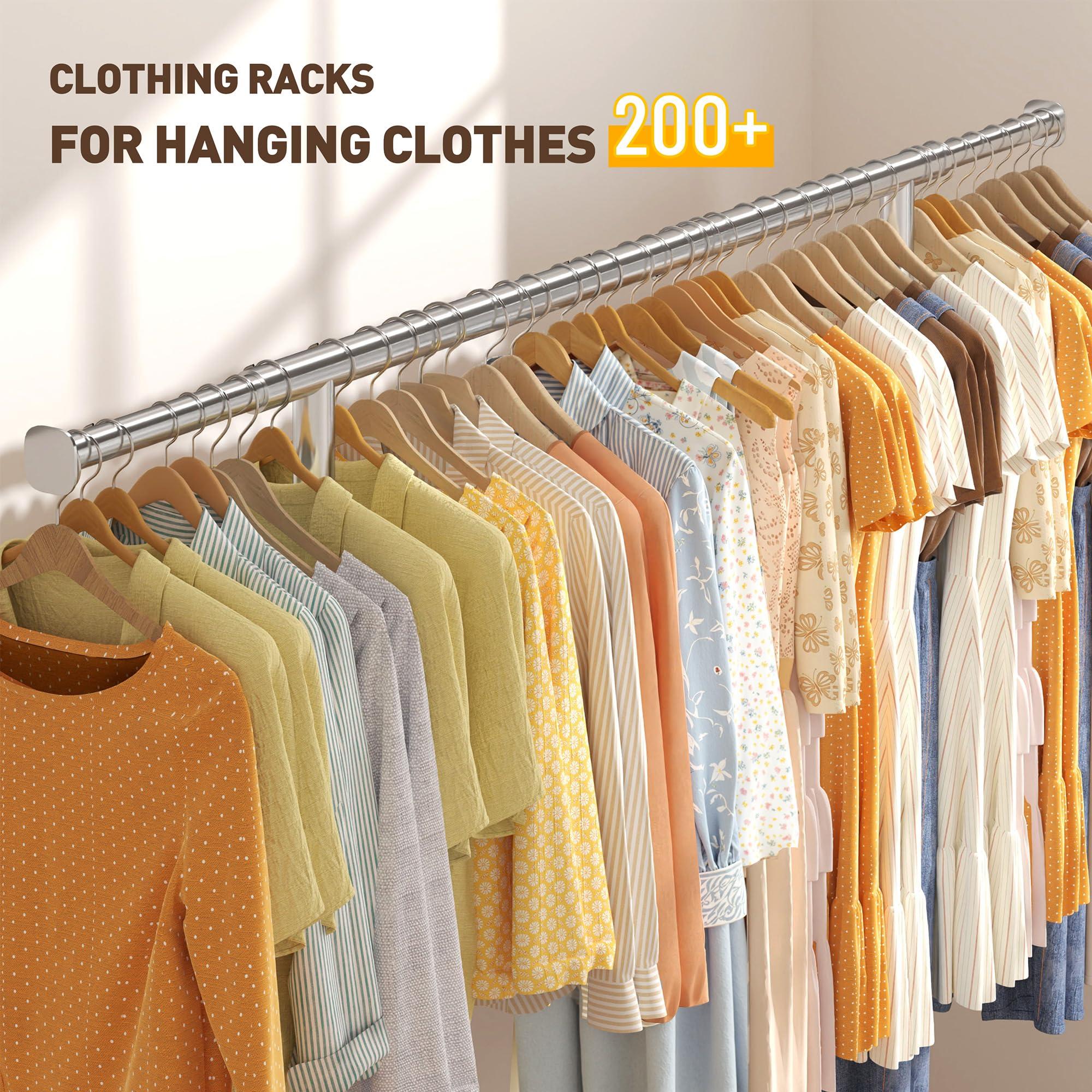 Raybee Raybee Heavy Duty Clothes Rack, Clothing Rack Load 485 LBS, Metal Garment Rack, Rolling Clothes Racks for Hanging Clothes, Portable Clothes Rack with Sturdy Wheels