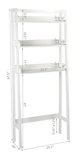 UTEX UTEX Over The Toilet Storage Shelf, 3-Tier Over Toilet Bathroom Organizer, Above Toilet Shelves Rack (White)