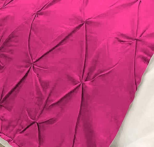 ABP COLLECTION ABP COLLECTION Bed Runner Set - 100% Pure Cotton 800 Thread Count - Luxury 1 Pinch Pleated Bed Runner and 4 Pillow Cover - 5 Piece Pinch Pleated Bed Runner Set Twin, Hot Pink