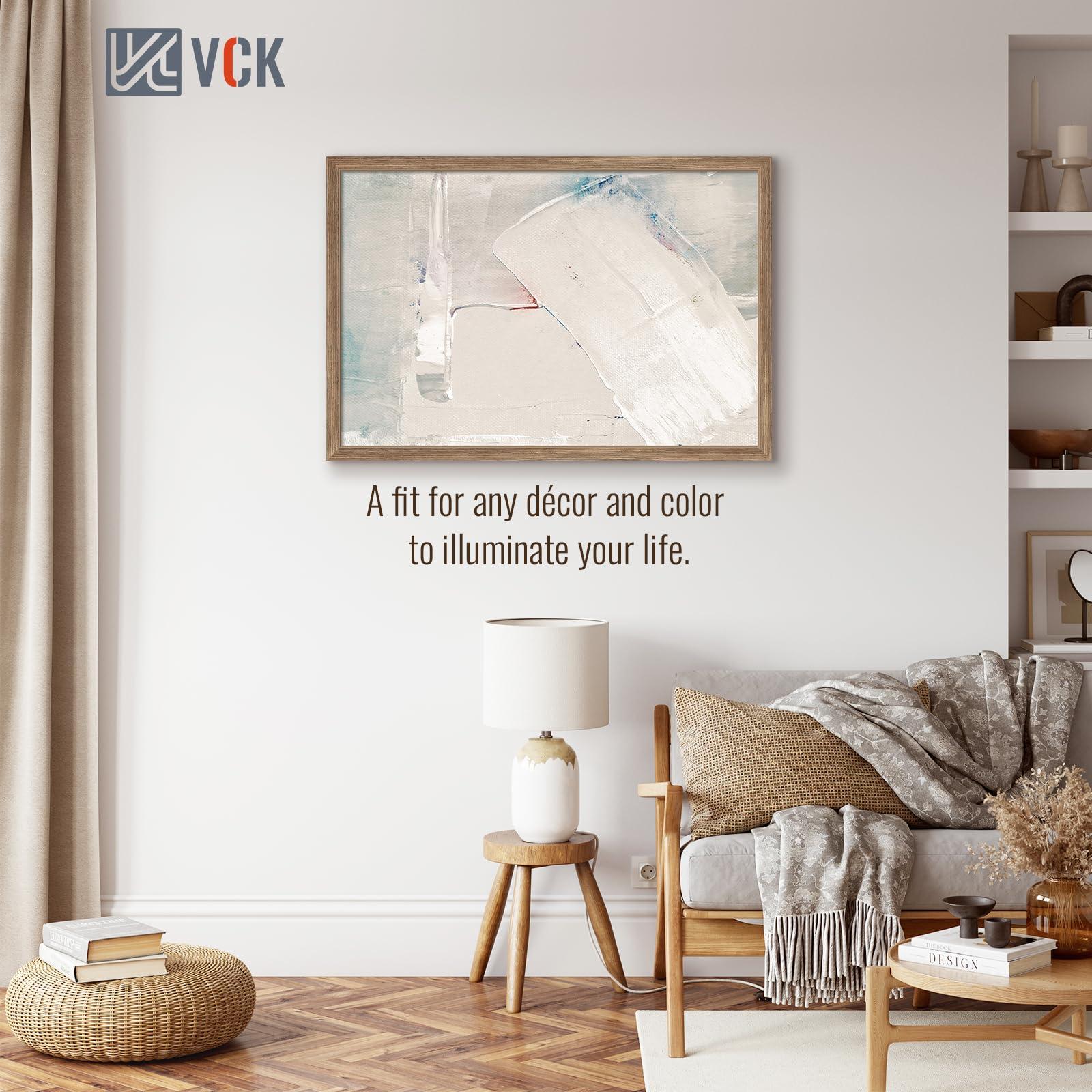 VCK VCK 24x36 Poster Frame 3 Pack - Brown Walnut, Natural Textured Solid Wood Picture Frame, Wall Mounting Hanging