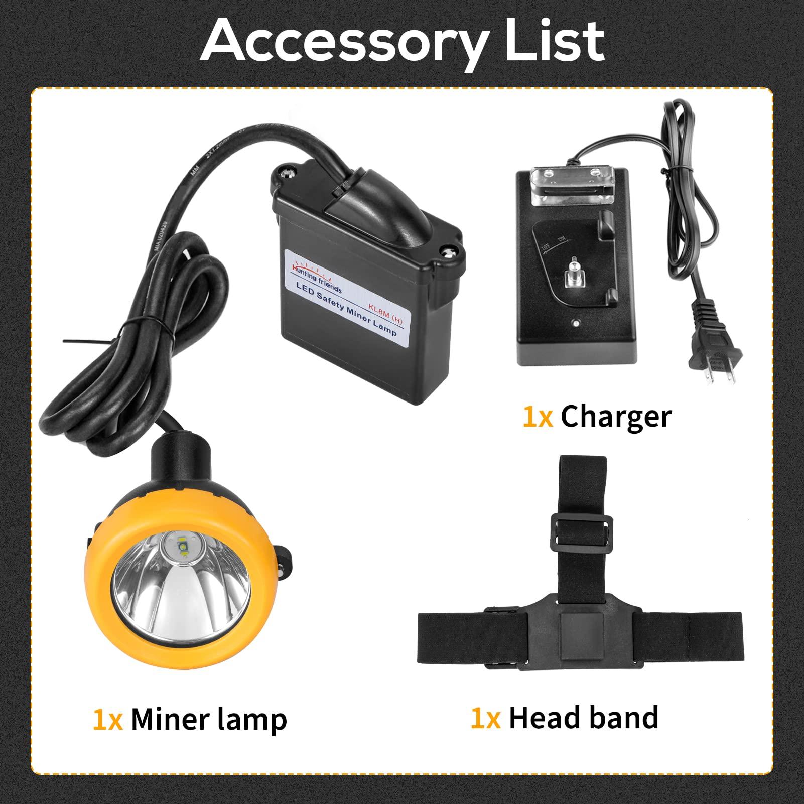 Hunting friends Hunting friends Superbright Safety Mining Light, High Lumens Led Mine Headlight, Reachargable Headlamp Hard Hat Explosion-Proof Waterproof Cap Lamp for Mining Hunting Fishing