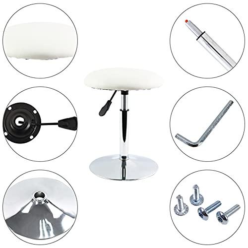 FURWOO FURWOO Round Vanity Stool Height Adjustable Shop Stools Swivel Office Stool Chair Counter Stool Mini Bar Stool Small(White)