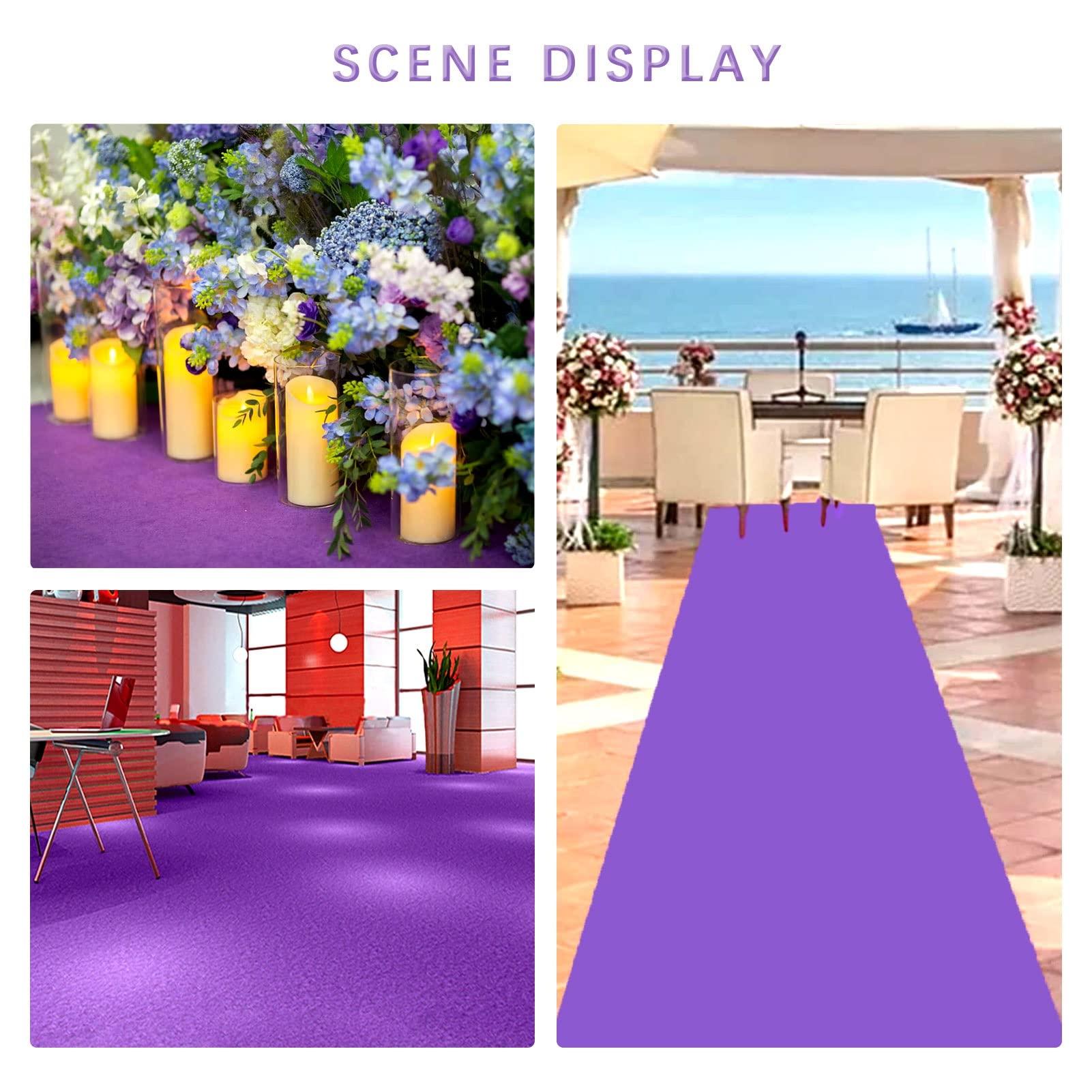 Drsyffsup Purple Carpet Aisle Runner Rug, 10m 20m 30m Wedding Walkway Runner Polyester Carpet Rugs 2mm Extra-Thick Carpet Floor Runner for Wedding Party Beach, Cutable (Size : 1.2x10m)