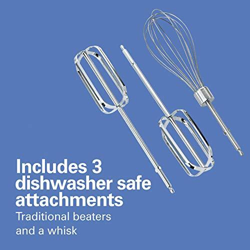 Hamilton Beach Hamilton Beach Power Deluxe 6-Speed Electric Hand Mixer with Snap-On Storage Case, QuickBurst, Beaters, Whisk, Powerful 250 Watt Motor, Bowl Rest, Black (62692)