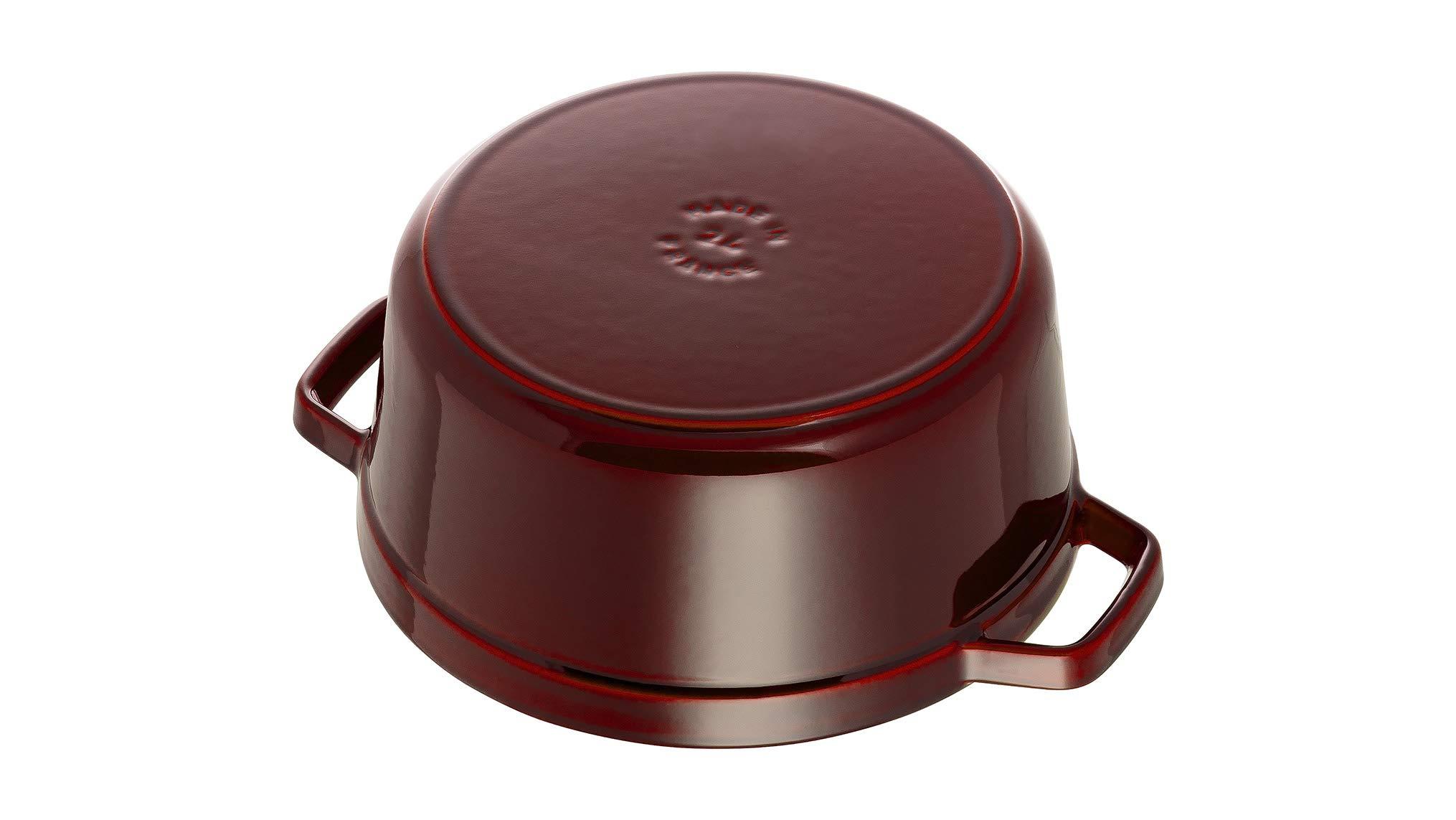 STAUB STAUB Cast Iron Roaster/Cocotte, Round, 26 cm, 5 L, Grenadine