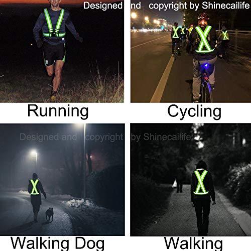Shinecailife Shinecailife Extra Wide/Big High Visibility Safety Reflective Vest,2\" Wide Strap,0.8\" Wide Reflective Strip,Adjustable,Elastic for Safety Running,Construction,Cycling,Walking,Size 24-36(3XL-5XL)