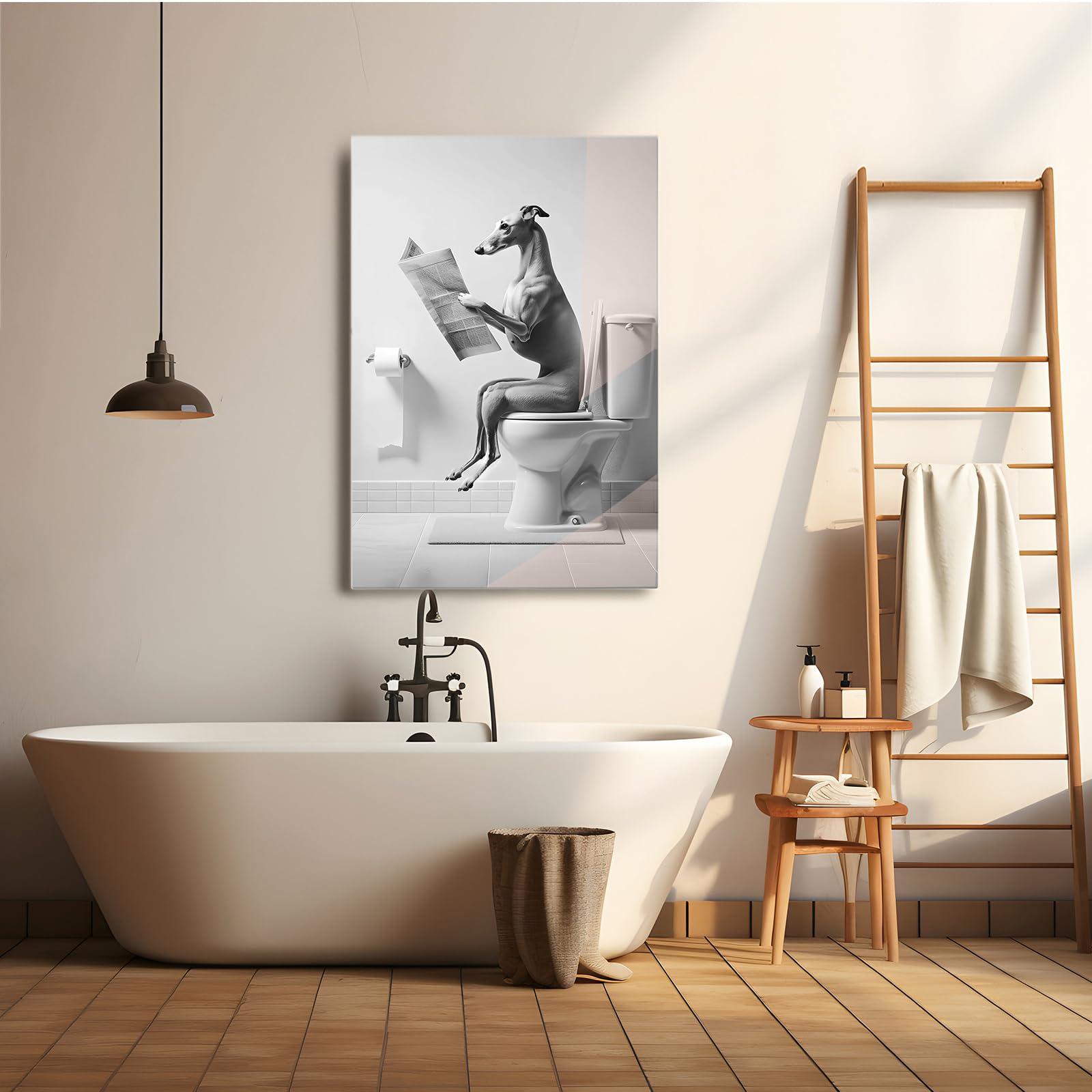 XWNLTEPK XWNLTEPK Greyhound Wall Art Fun Bathroom Decor Greyhound Pet Shop Art Wall Dog Picture Modern Home Decor Canvas Wall Art Poster