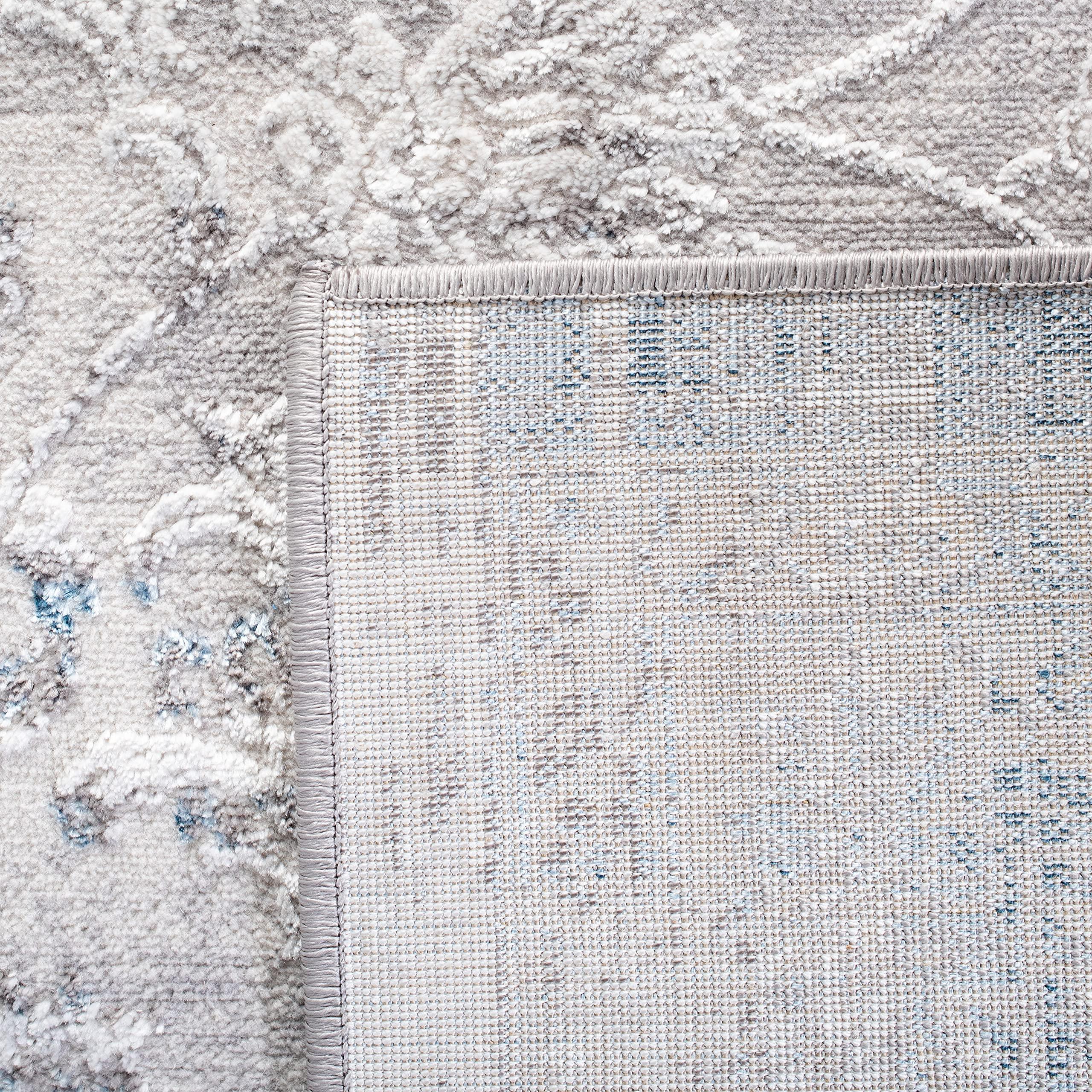 Safavieh SAFAVIEH Amelia Collection 6'7" Square Grey/Blue ALA217F Distressed Non-Shedding Living Room Bedroom Area Rug