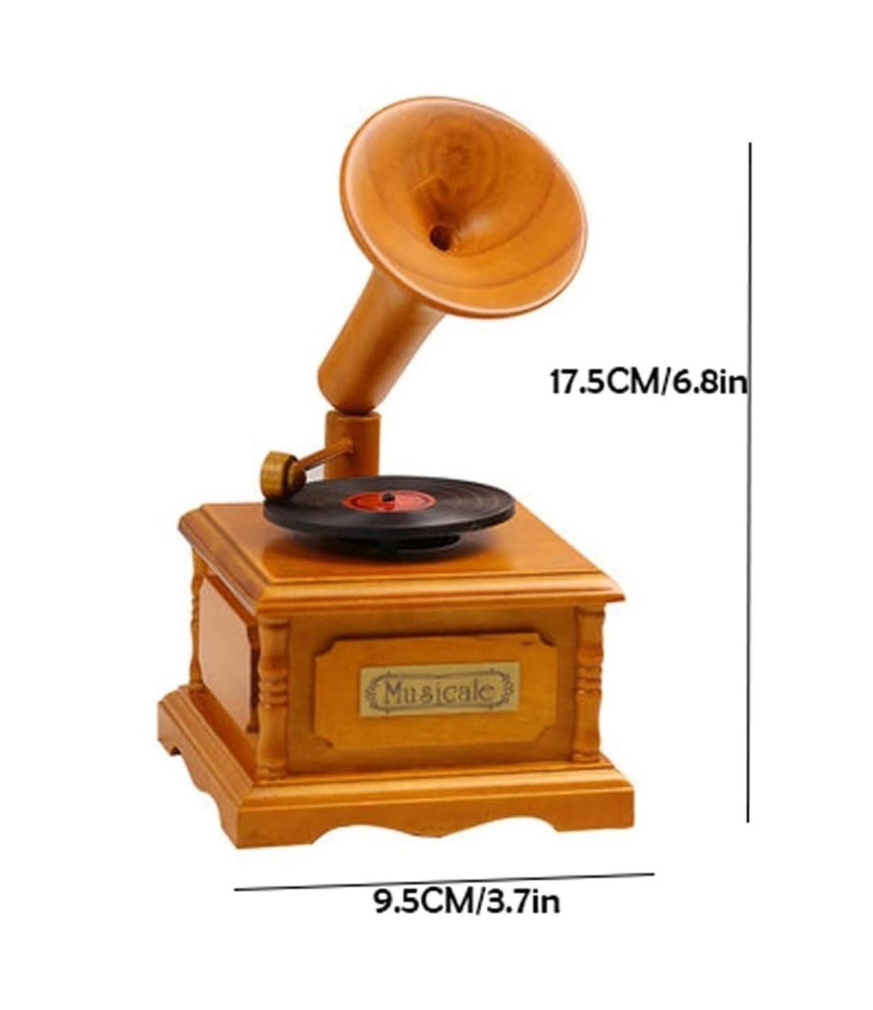 GTEFSWS GTEFSWS Musical Boxes Music Case Retro Gramophone Music Box Wooden Sky City Music Box Creative Birthday Family Bookstore Cafe Decoration Girls