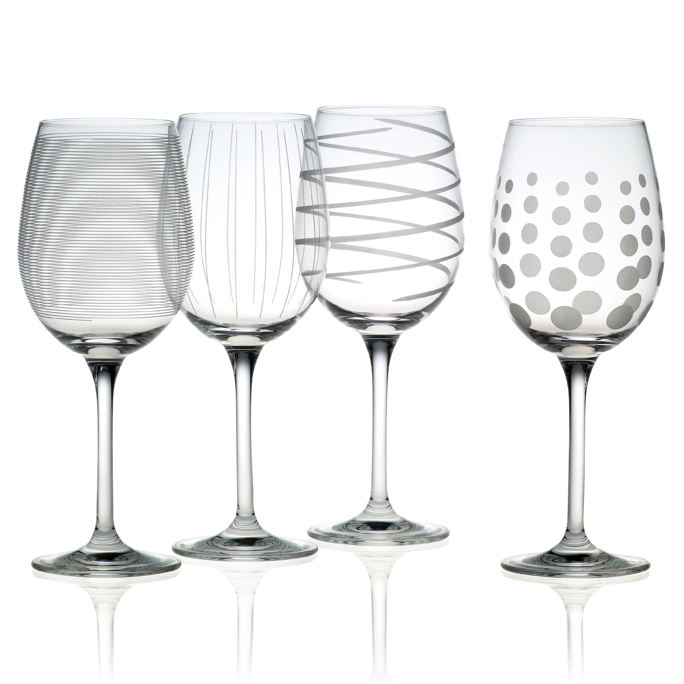 Mikasa Mikasa Cheers Wine Glasses and Martini Glasses, Set of 8, Whimsical Etched Glassware