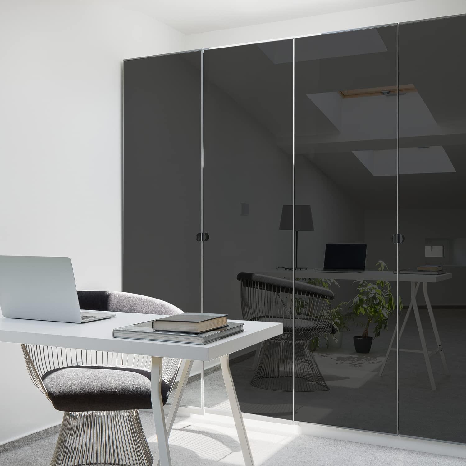 Fab Glass and Mirror Fab Glass and Mirror Cut to Size Mirror Panels - 1/4" Thick Pencil Edge Grey Mirror Custom Size, Frameless Full-Length Mirror for Bedroom, Wardrobe Doors, Table Cover