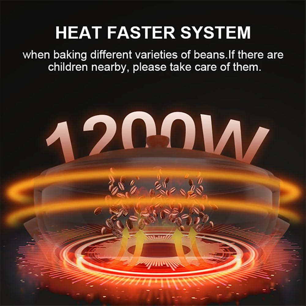 TsoLay TsoLay Coffee Bean Roaster, 1200W Nut Roasting Machine, 750g Capacity, 100-240 Adjustable Temp, 0-60 Mins Adjustable Time, Non-Stick Pan and Heat Evenly, Suitable for Nut Peanut Cashew Chestnuts