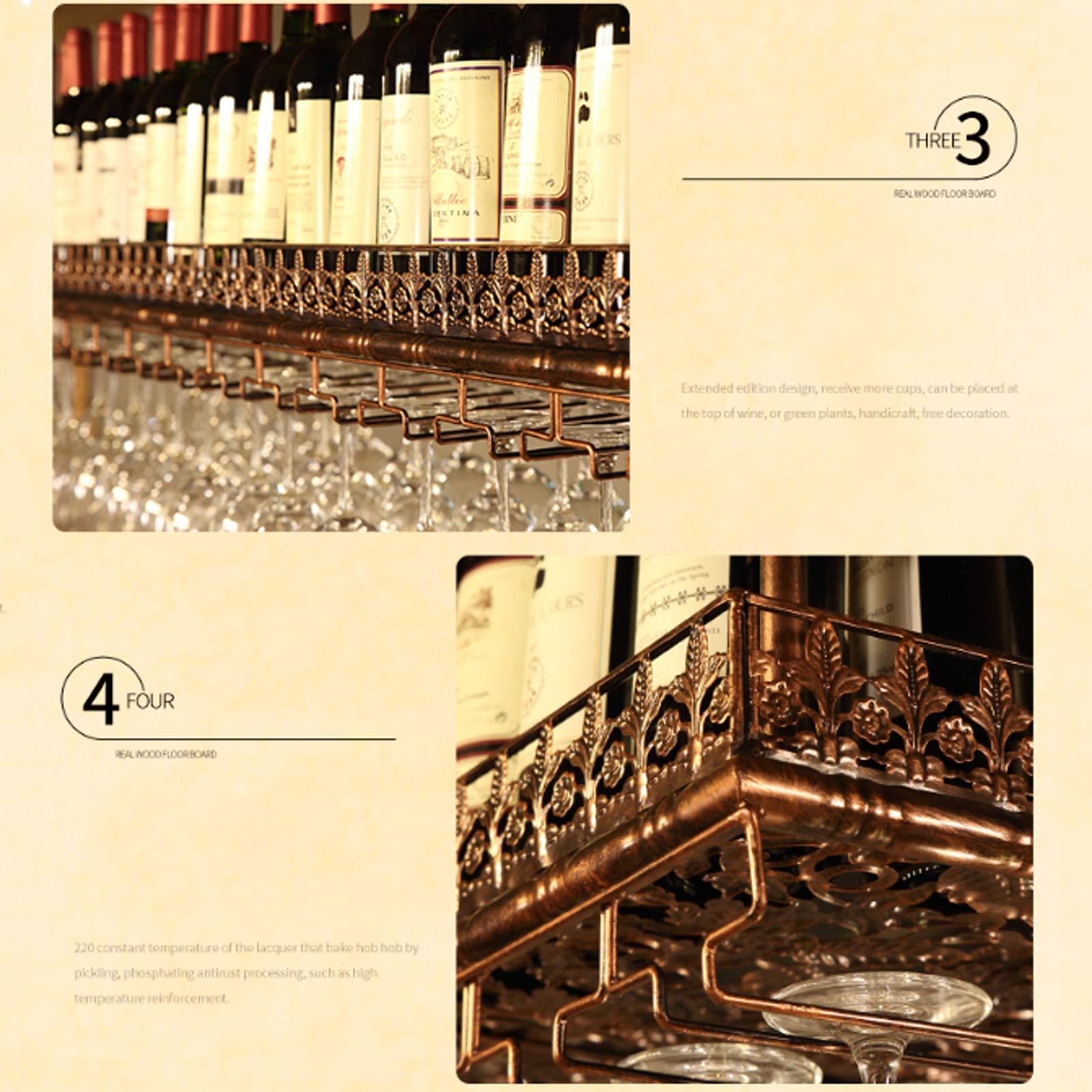 AZMANI AZMANI Wine Racks Adjustable Height Industrial Wall Mounted Glass Rack Metal Iron Hanging Wine Glass Holder,White,60x35cm