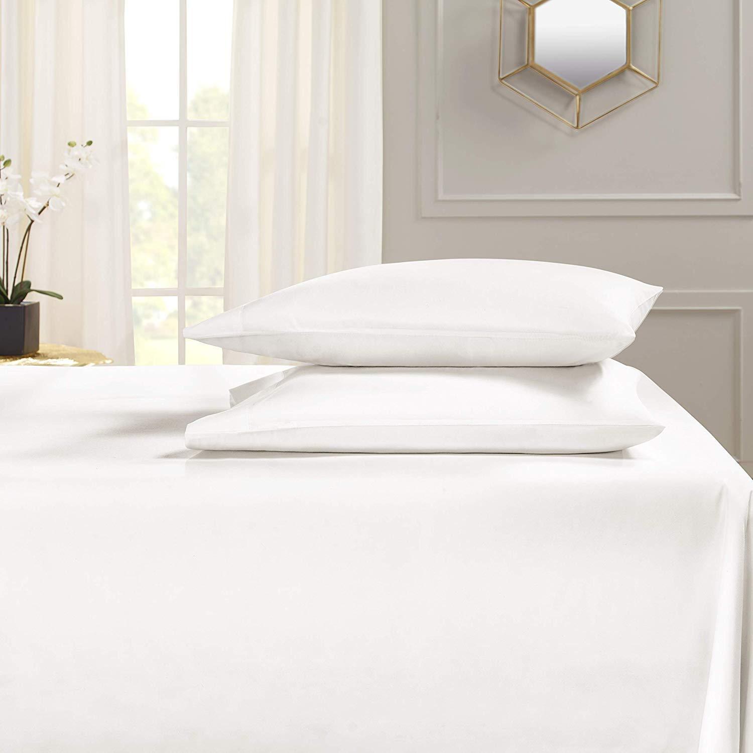 Decent Collection Great Sale on Amazon King Size Comfy Sheets Heavy 1500-TC Soft Egyptian Cotton - Sheet Set for King Size (60x80) Mattress Fits 10-12 Inches Fully Elastic Deep Pocket (Solid, White)