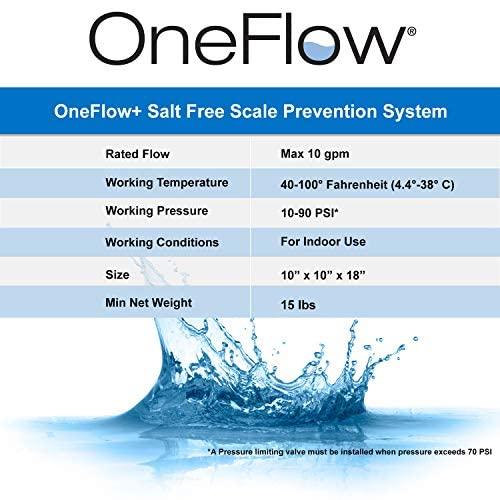 Watts Premier Watts OFPSYS OneFlow Plus Salt-Free Scale Prevention and Water Filtration System, Carbon Water Filter, Scale Reduction Cartridge, 1\" NPT Inlet and Outlet Connections