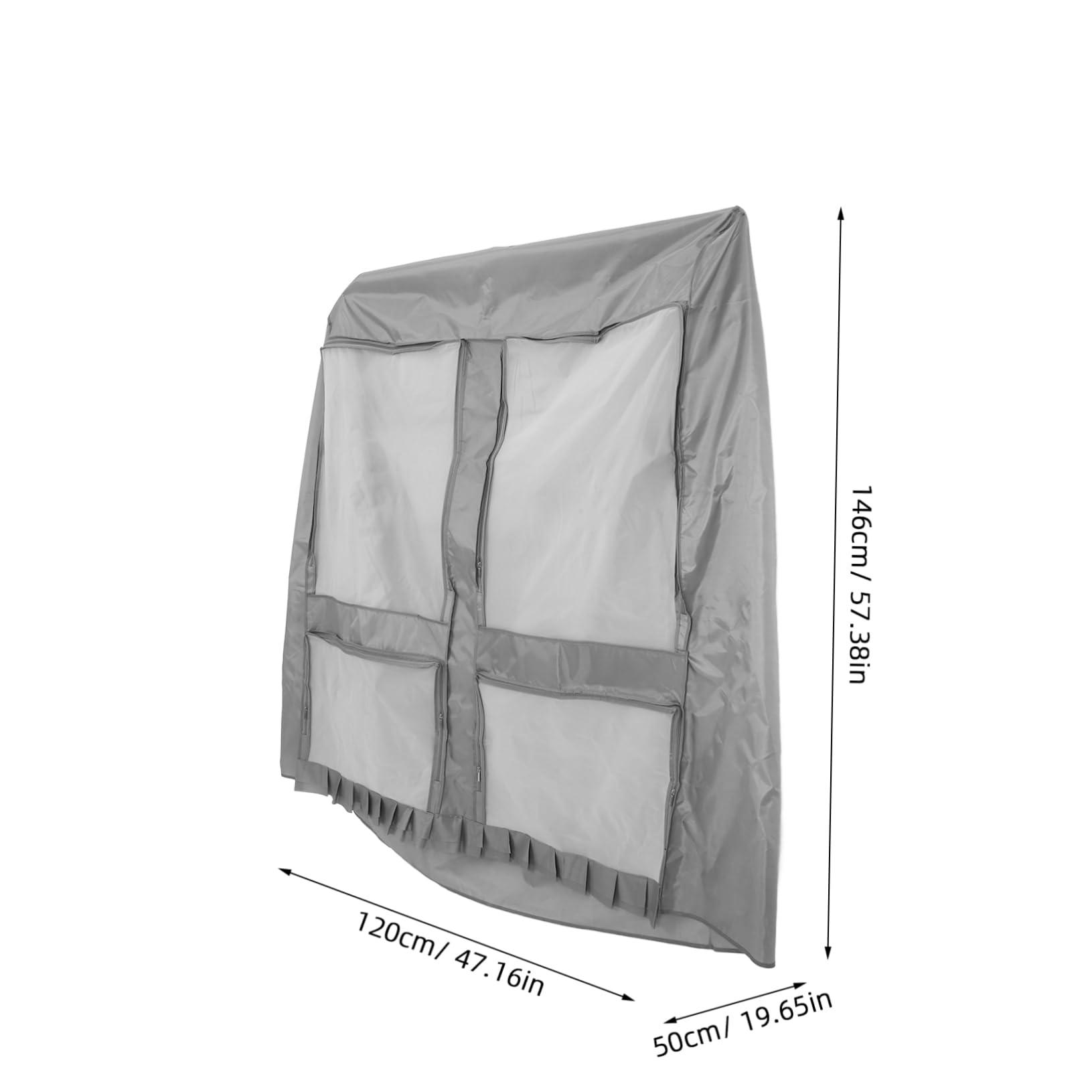 Amosfun Amosfun Cover Clothes Rack Clothes Hanger Cover Wardrobe Cover Hanging Garment Bag Gray/medium Size