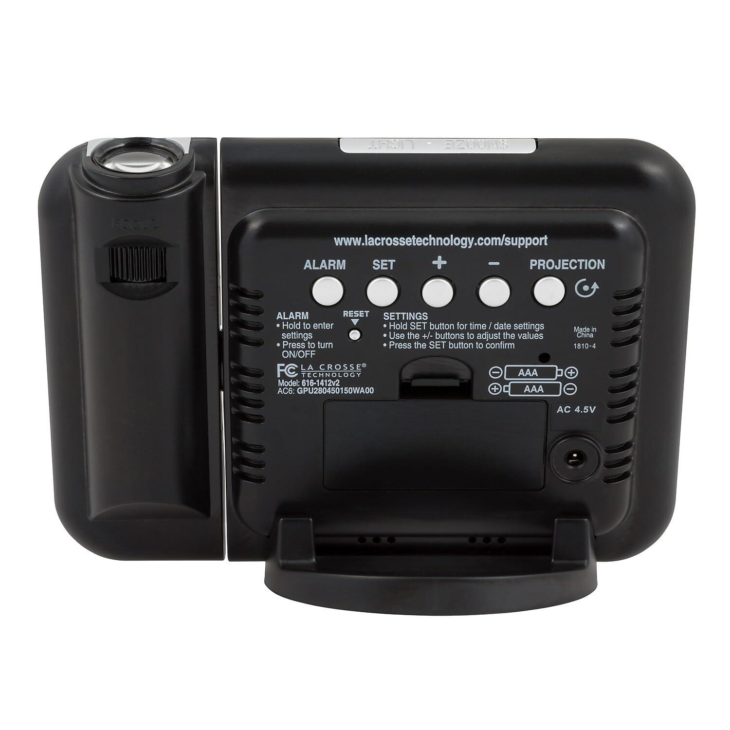 La Crosse Technology La Crosse Technology Projection Alarm Clock with Indoor Temperature and Humidity (616-1412)