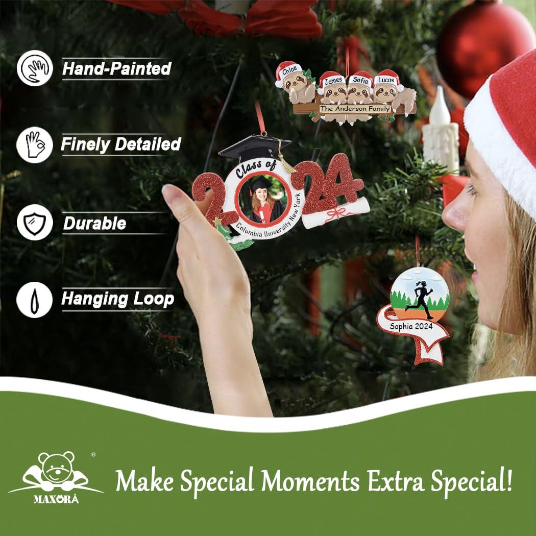 MAXORA MAXORA Personalized 2024 Dated Ornament Family 5 Christmas Ornament