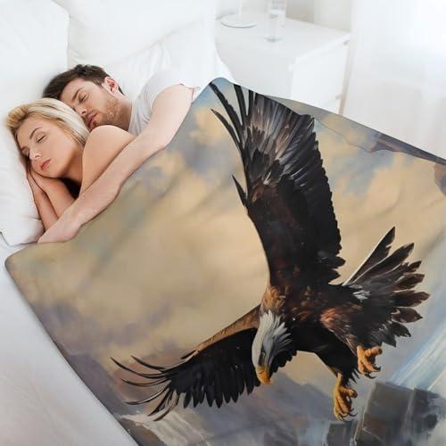 hRcstcS Bald Eagle Blanket Soft Fleece Throw Blanket Lightweight Plush Blanket Couch Throw Warm Blankets for Women Men 30\"*40\"76 * 100cm