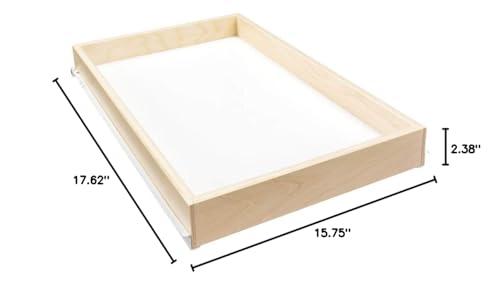 Shelves That Slide Sliding Pull-Out Shelf for Cabinets (Kitchen Cupboards, Pantry Drawers, Bathroom Storage) 2 3/8\" Tall - 3/4 Slides & Base Mounting - Custom Clear Opening Width & Depth: (12.125\" (1/8), 15.75\" (3/4))