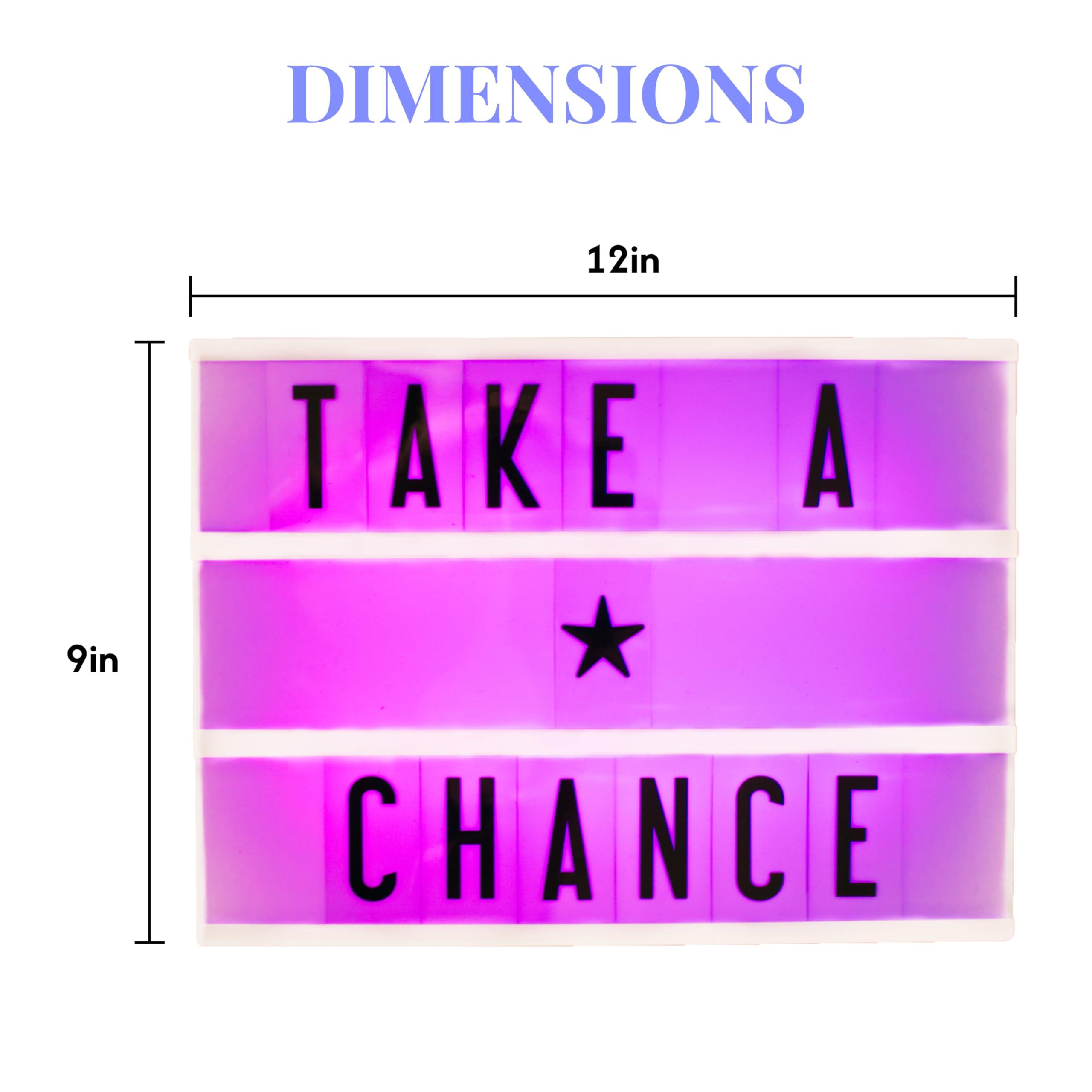 My Cinema Lightbox My Cinema Lightbox Cinema Light Box Letter Board - 12x9-Inch Light Up Signs with 100 Letters, Numbers, and Symbols - Neon Sign with White LED, RGB, and Color Freeze Mode for Home Decor