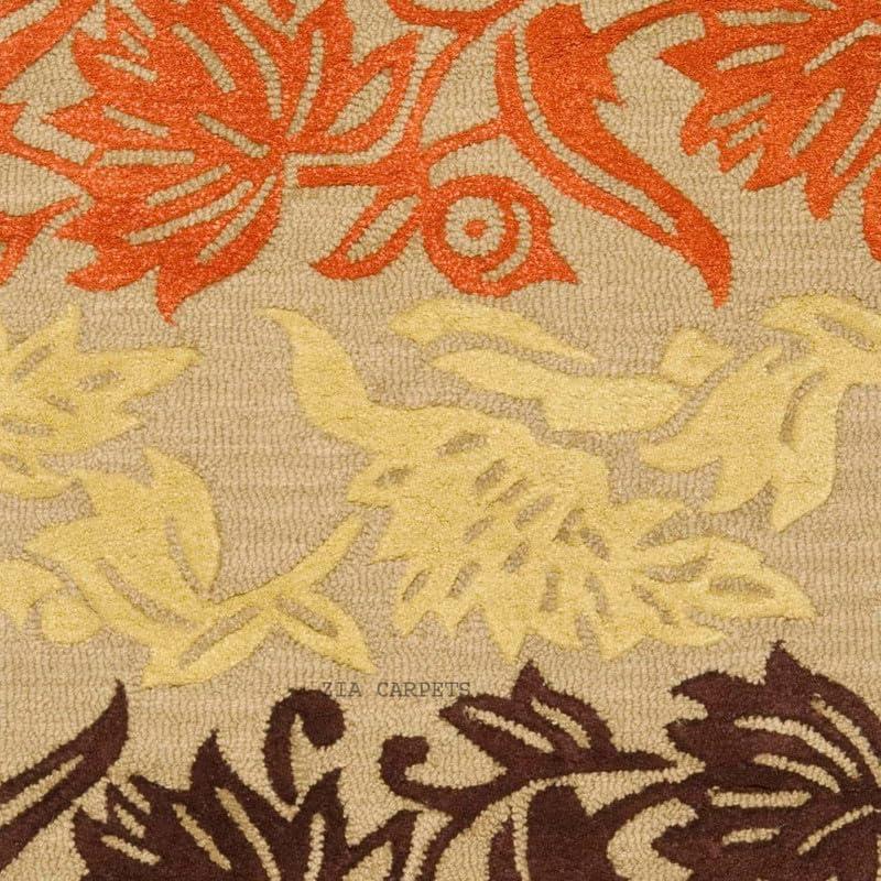 zia carpets zia carpets Collection Modern Area Rug Rugs Contemporary Woollen Rugs/Thick & Soft Carpet (8 X 8 feet Squer), Gold Ya12, NP1992