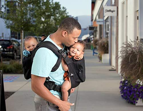 TwinGo TwinGo Original Baby Carrier (Black, Blue & Orange) - Fully Adjustable Tandem Carrier and Separates into 2 Single Carriers for Men, Woman, Twins and Babies 10-45 lbs