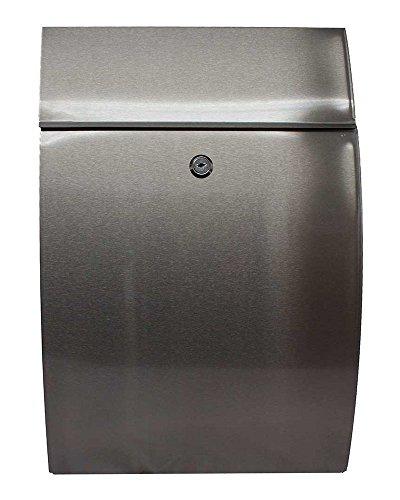 Qualarc Qualarc WF-0906A Glacial Elliptical Stainless Steel Locking Wall Mount Mailbox, Silver